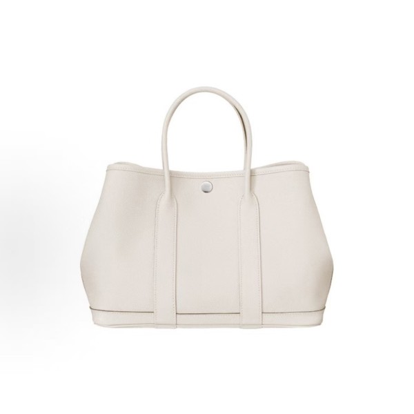 HERMES Garden Party 30 Silver clasp handbag 30 Women\'s Edition 10 Craie Milkshake White